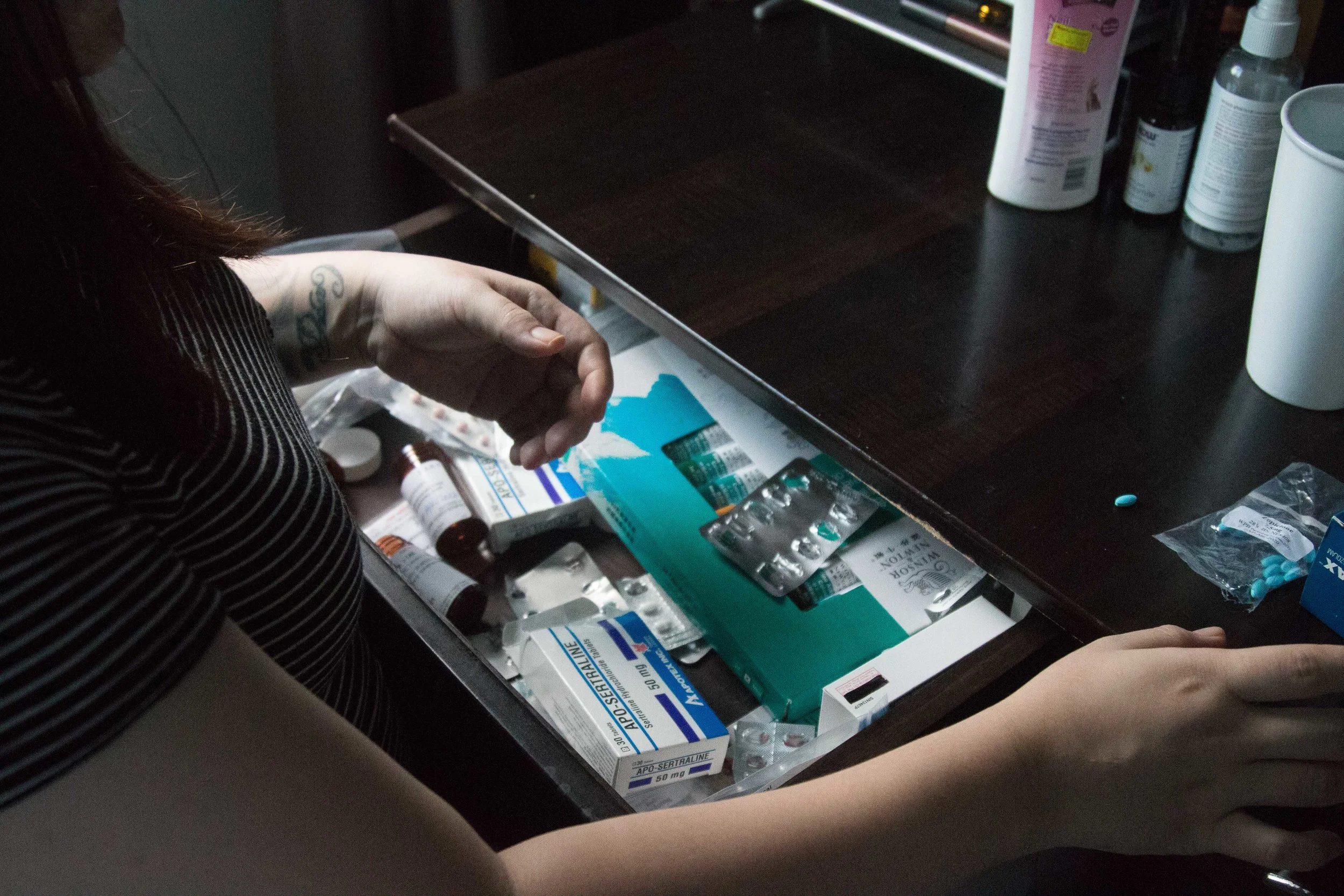 Ivy Li keeps her medication in her dresser drawer