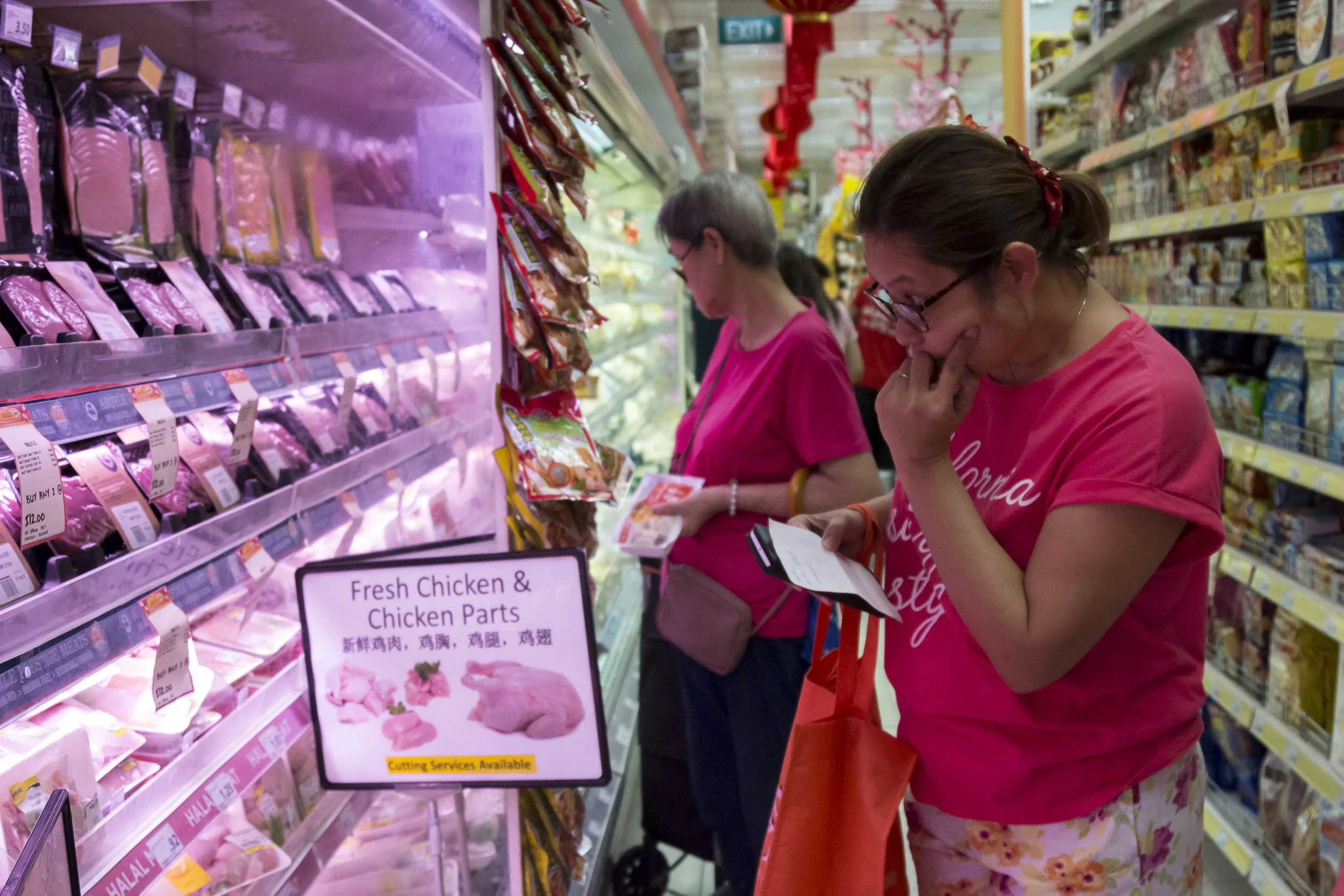 Joan Young at supermarket