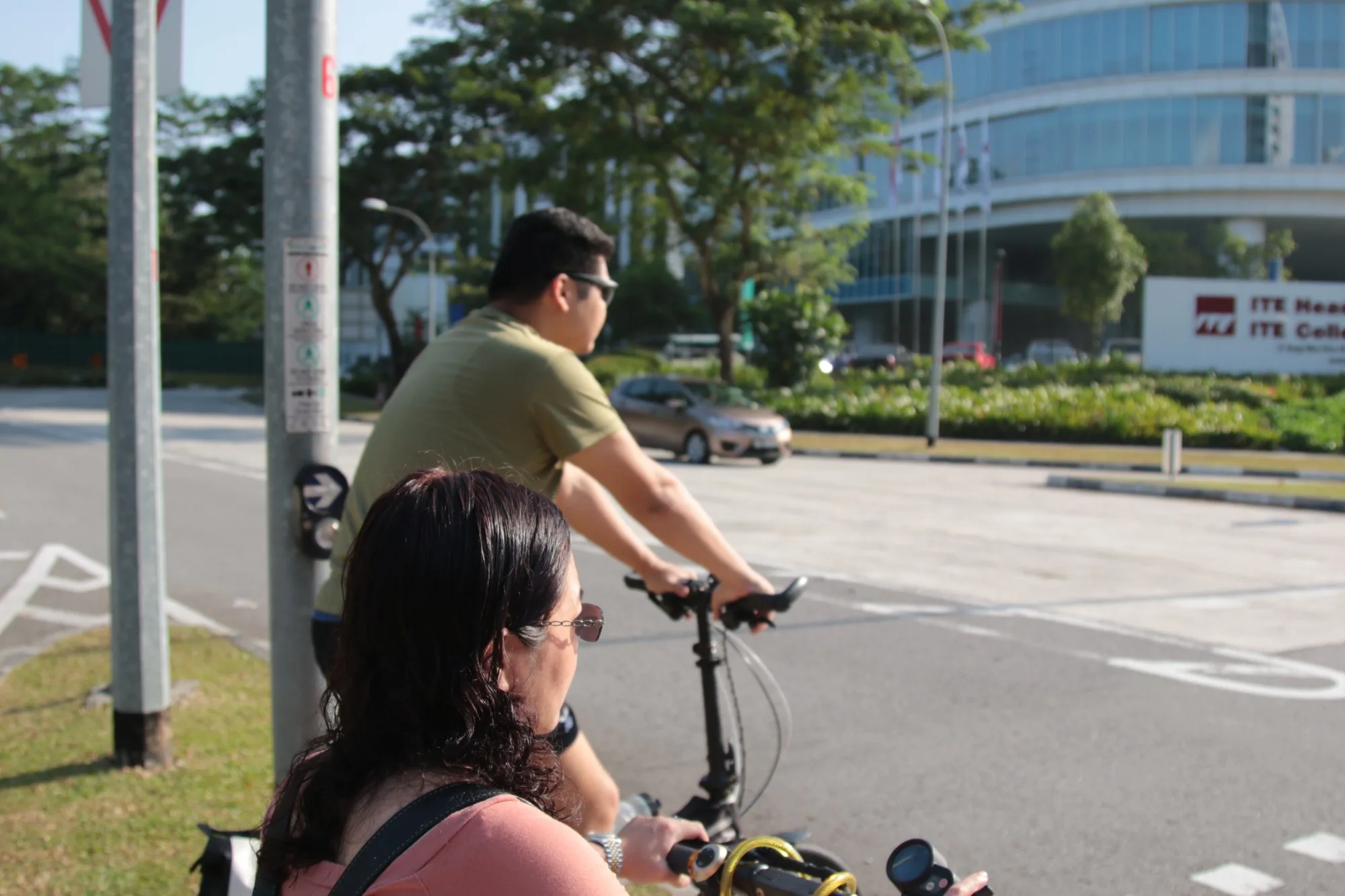 Timothy Soh rides a bicycle to work